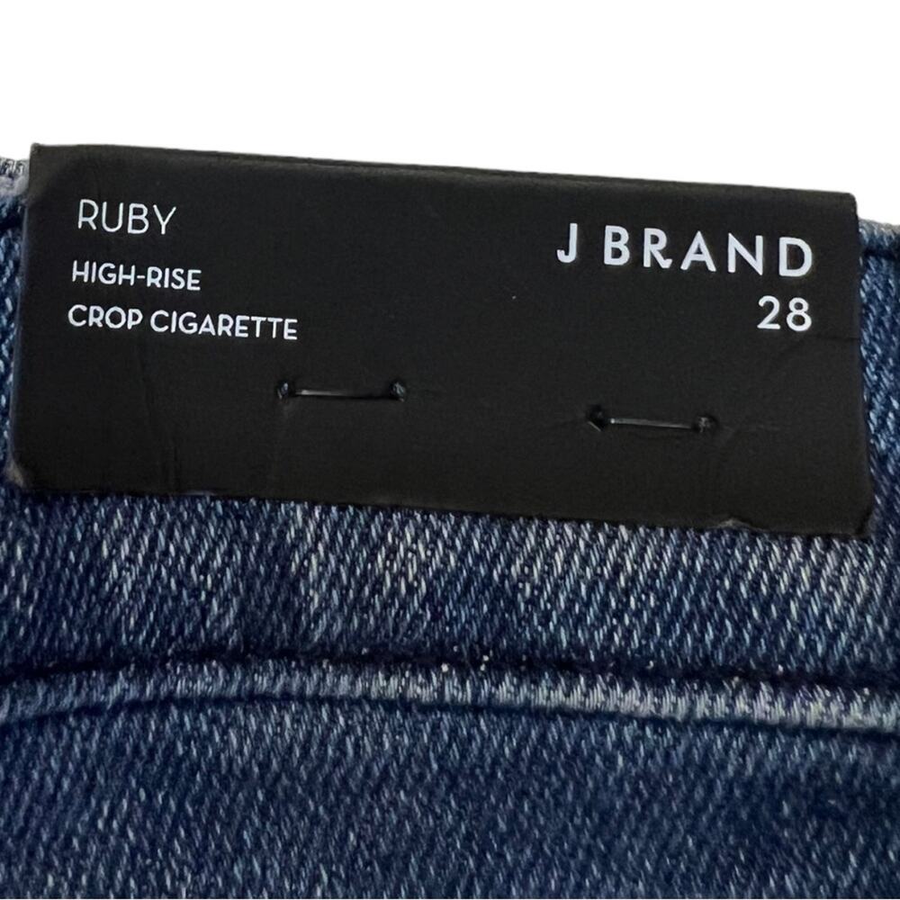 J Brand Ruby High Rise Crop Cigarette Indy Destruct Jeans - Picture 7 of 9